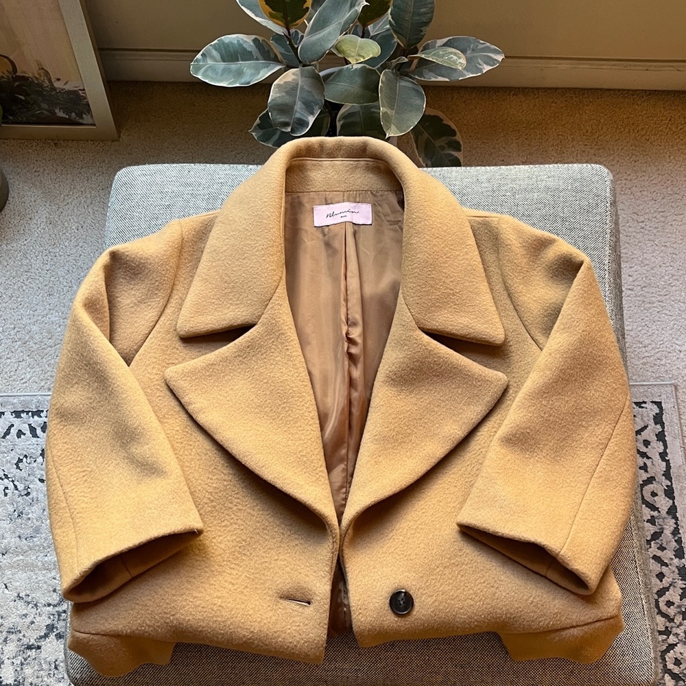 Vintage Wool Caramel Colored Coat , Circa 1990s
